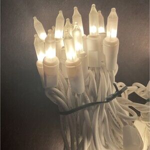 70 Frosted Clear white Mini String Lights, 15 ft White Wire